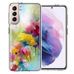 For Samsung Galaxy S21 Watercolor Flowers Abstract Spring Colorful Floral Painting Phone Case Cover