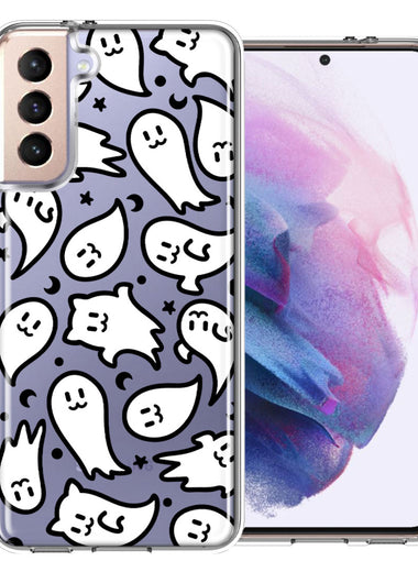 Samsung Galaxy S21 Plus Kawaii Manga Cute Halloween Ghosts Spirits Design Double Layer Phone Case Cover
