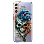 Samsung Galaxy S21 Fantasy Blue Dragon Dream Skull Double Layer Phone Case Cover