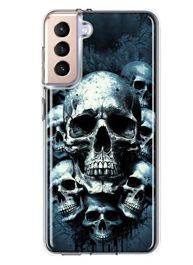 Samsung Galaxy S21 Plus Graveyard Death Dream Skulls Double Layer Phone Case Cover