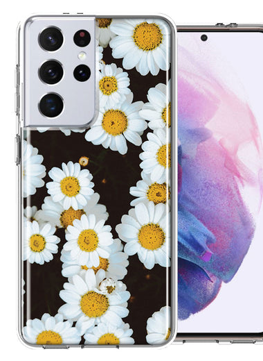 Samsung Galaxy S21 Ultra Cute Daisy Flowers Double Layer Phone Case Cover