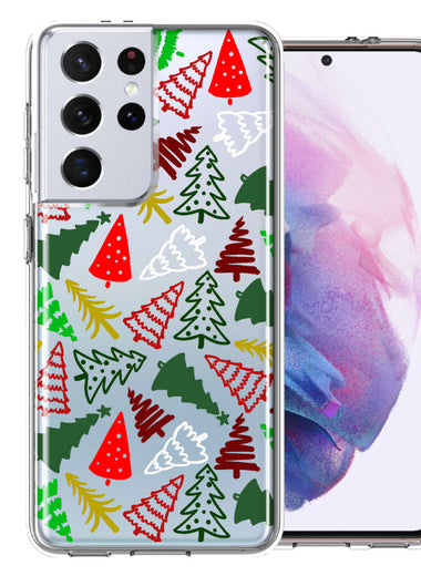 Samsung Galaxy S21 Ultra Christmas Trees Holiday Festive Winter By BillyElleCo Double Layer Phone Case Cover