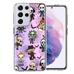 Samsung Galaxy S21 Ultra Classic Haunted Horror Halloween Nightmare Characters Spider Webs Design Double Layer Phone Case Cover