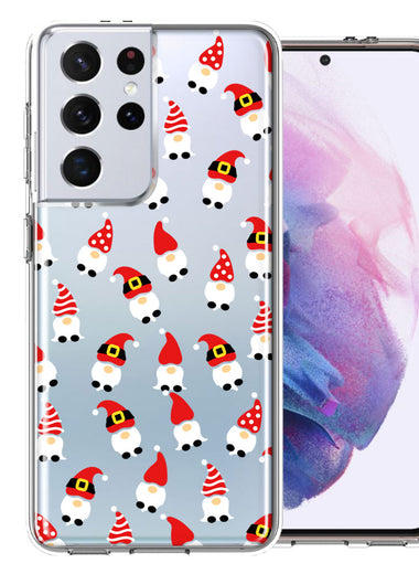 Samsung Galaxy S21 Ultra Cute Red Christmas Holiday Santa Gnomes Design Double Layer Phone Case Cover