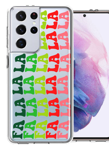 Samsung Galaxy S21 Ultra Deck The Halls Christmas Carol Falala Festive Lyric Vintage 70s Letters Double Layer Phone Case Cover