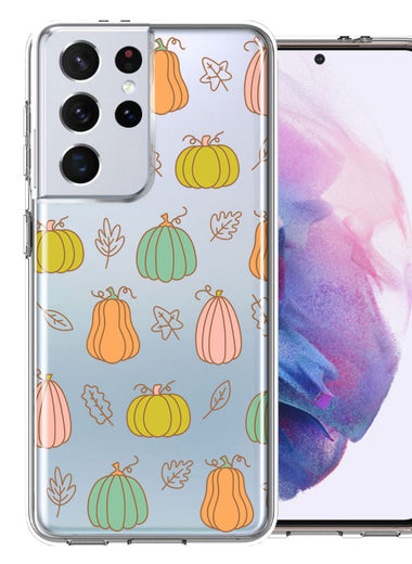 Samsung Galaxy S21 Ultra Fall Autumn Fairy Pumpkins Thanksgiving Spooky Season Double Layer Phone Case Cover