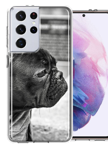 Samsung Galaxy S21 Ultra Black French Bulldog Double Layer Phone Case Cover