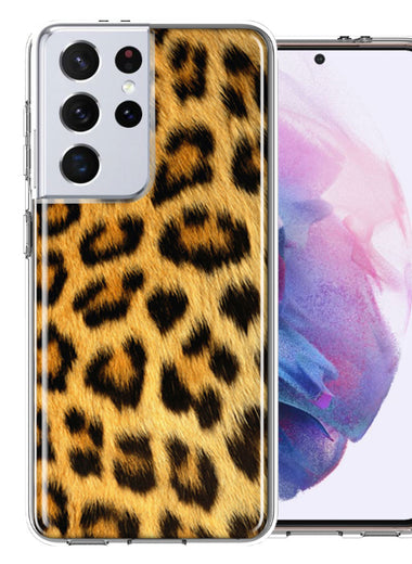 Samsung Galaxy S21 Ultra Classic Leopard Double Layer Phone Case Cover