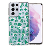 Samsung Galaxy S21 Ultra Lucky Green St Patricks Day Cute Gnomes Shamrock Polkadots Double Layer Phone Case Cover
