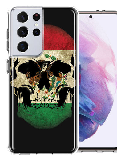 Samsung Galaxy S21 Ultra Mexico Flag Skull Double Layer Phone Case Cover