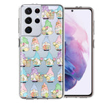 Samsung Galaxy S21 Ultra Pastel Easter Cute Gnomes Spring Flowers Eggs Holiday Seasonal Double Layer Phone Case Cover