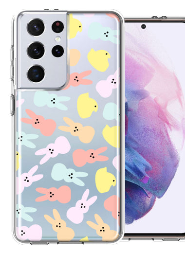 Samsung Galaxy S21 Ultra Pastel Easter Polkadots Bunny Chick Candies Double Layer Phone Case Cover
