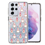 Samsung Galaxy S21 Ultra Pink Blush Valentines Day Flower Hearts Gnome Characters Cute Double Layer Phone Case Cover