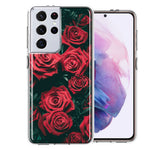 Samsung Galaxy S21 Ultra Red Roses Double Layer Phone Case Cover