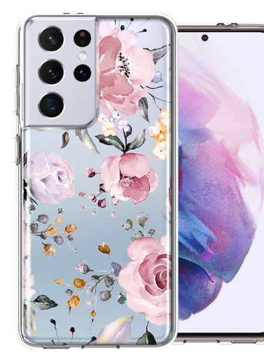 For Samsung Galaxy S21 Ultra Soft Pastel Spring Floral Flowers Blush Lavender Phone Case Cover