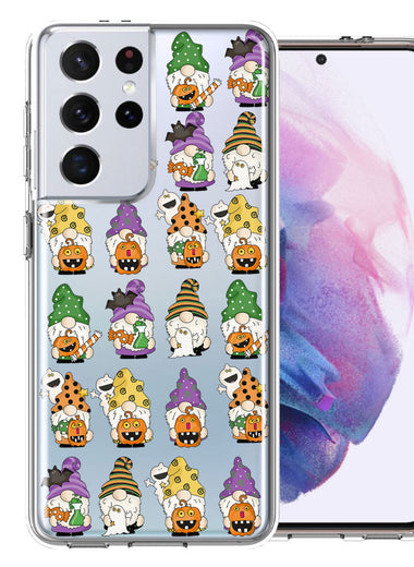 Samsung Galaxy S21 Ultra Spooky Halloween Gnomes Cute Characters Holiday Seasonal Pumpkins Candy Ghosts Double Layer Phone Case Cover