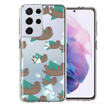 Samsung Galaxy S21 Ultra Cute Otter Design Double Layer Phone Case Cover