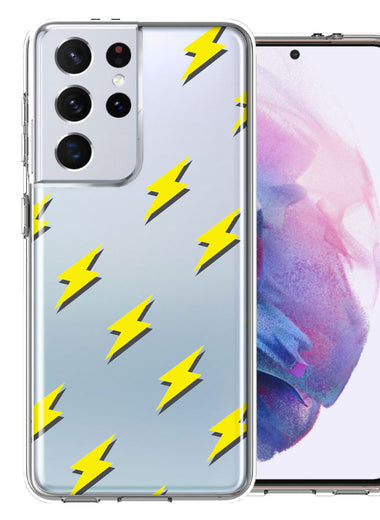 Samsung Galaxy S21 Ultra Electric Lightning Bolts Design Double Layer Phone Case Cover