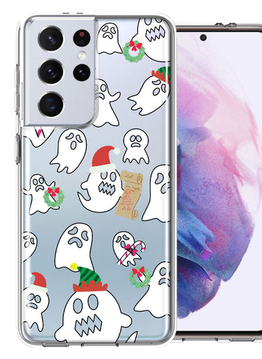Samsung Galaxy S21 Ultra Halloween Christmas Ghost Design Double Layer Phone Case Cover