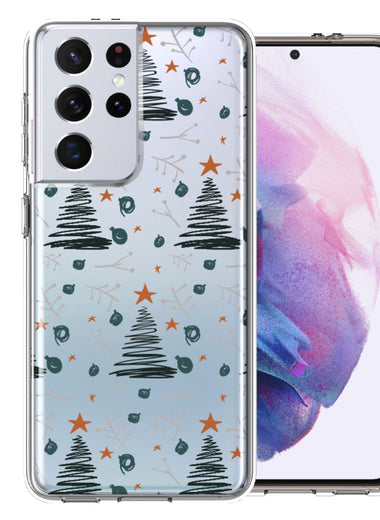 Samsung Galaxy S21 Ultra Holiday Christmas Trees Design Double Layer Phone Case Cover