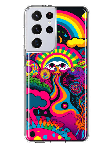 Samsung Galaxy S21 Ultra Psychedelic Trippy Hippie Night Walk Hybrid Protective Phone Case Cover