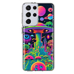 Samsung Galaxy S21 Ultra Neon Rainbow Psychedelic UFO Alien Planet Hybrid Protective Phone Case Cover