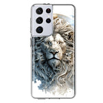 Samsung Galaxy S21 Ultra Abstract Lion Sculpture Hybrid Protective Phone Case Cover