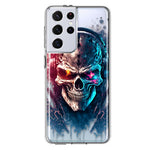 Samsung Galaxy S21 Ultra Cyberpunk Machine Headphones Skull Double Layer Phone Case Cover