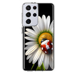 Samsung Galaxy S21 Ultra Cute White Daisy Red Ladybug Double Layer Phone Case Cover