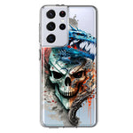 Samsung Galaxy S21 Ultra Fantasy Blue Dragon Dream Skull Double Layer Phone Case Cover