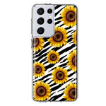 Samsung Galaxy S21 Ultra White Zebra Sunflowers Polkadots Double Layer Phone Case Cover