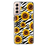 Samsung Galaxy S22 White Zebra Sunflowers Polkadots Double Layer Phone Case Cover