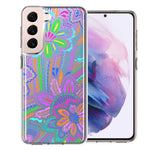 Samsung Galaxy S22 Plus Colorful Summer Flowers Doodle Art Design Double Layer Phone Case Cover