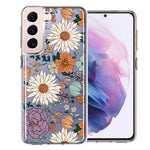 Samsung Galaxy S22 Plus Feminine Classy Flowers Fall Toned Floral Wallpaper Style Double Layer Phone Case Cover