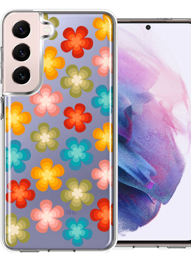 Samsung Galaxy S22 Plus Groovy Gradient Retro Color Flowers Double Layer Phone Case Cover
