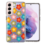 Samsung Galaxy S22 Plus Groovy Gradient Retro Color Flowers Double Layer Phone Case Cover