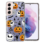 Samsung Galaxy S22 Plus Halloween Jack-O-Lantern Pumpkin Skull Spooky Design Double Layer Phone Case Cover