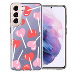 Samsung Galaxy S22 Plus Heart Suckers Lollipop Valentines Day Candy Lovers Double Layer Phone Case Cover