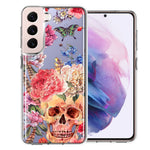 For Samsung Galaxy S22 Plus  Indie Spring Peace Skull Feathers Floral Butterfly Flowers Phone Case Cover