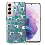 Samsung Galaxy S22 Plus Lucky Green St Patricks Day Cute Gnomes Shamrock Polkadots Double Layer Phone Case Cover