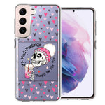 Samsung Galaxy S22 Plus Pink Dead Valentine Skull Frap Hearts If I had Feelings They'd Be For You Love Double Layer Phone Case Cover