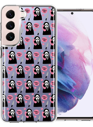 Samsung Galaxy S22 Plus Pink Horror Valentine Character Ghostface Boyfriend Call Me Hearts Double Layer Phone Case Cover