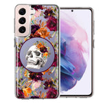 Samsung Galaxy S22 Plus Romance Is Dead Valentines Day Halloween Skull Floral Autumn Flowers Double Layer Phone Case Cover