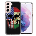 Samsung Galaxy S22 Plus US Mexico Flag Skull Double Layer Phone Case Cover