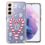 Samsung Galaxy S22 Plus Winter Joy Snow Peppermint Candy Cane Heart Festive Christmas Double Layer Phone Case Cover