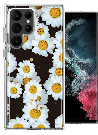 Samsung Galaxy S22 Ultra Cute Daisy Flowers Double Layer Phone Case Cover