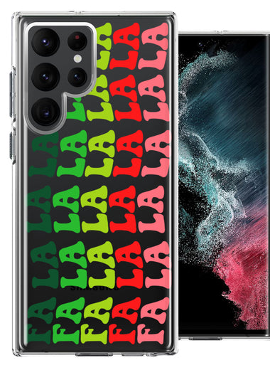 Samsung Galaxy S22 Ultra Deck The Halls Christmas Carol Falala Festive Lyric Vintage 70s Letters Double Layer Phone Case Cover