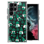 Samsung Galaxy S22 Ultra Lucky Green St Patricks Day Cute Gnomes Shamrock Polkadots Double Layer Phone Case Cover