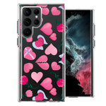 Samsung Galaxy S22 Ultra Pretty Valentines Day Hearts Chocolate Candy Angel Flowers Double Layer Phone Case Cover
