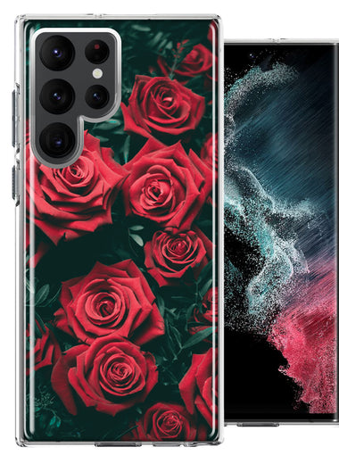 Samsung Galaxy S22 Ultra Red Roses Double Layer Phone Case Cover